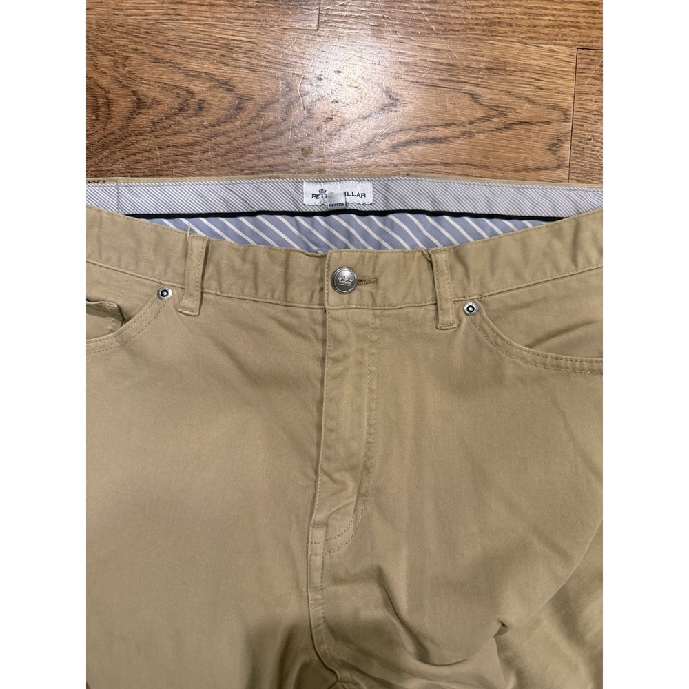 Peter Millar Men's Lightweight Khaki Tan Chino Pants 36x31 with 5 Pockets - Picture 2 of 6